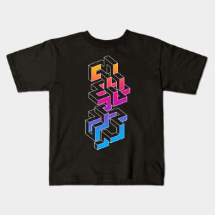 GEOMETRIC 3D MAZE Kids T-Shirt